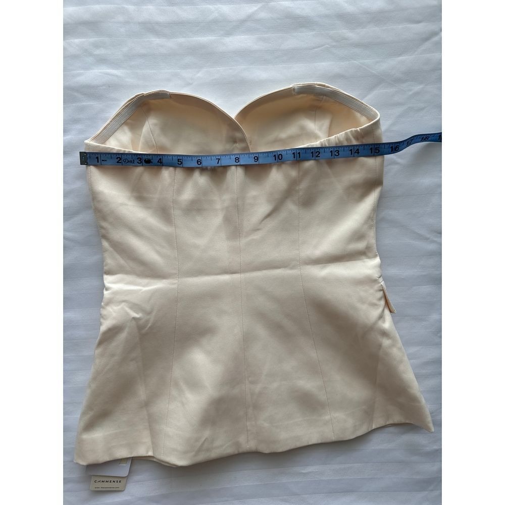 Commense Cream Strapless Corset Tube Top Button Front Vest Size S - Picture 8 of 15